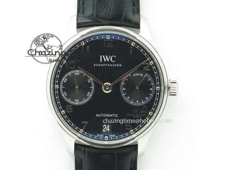 MIROTIME 0721 Supportive Portuguese Chrono IW371431 ZF 1:1 Best Edition Gray Dial On Brown Leather Strap A79350 (Slim Movement) 7261